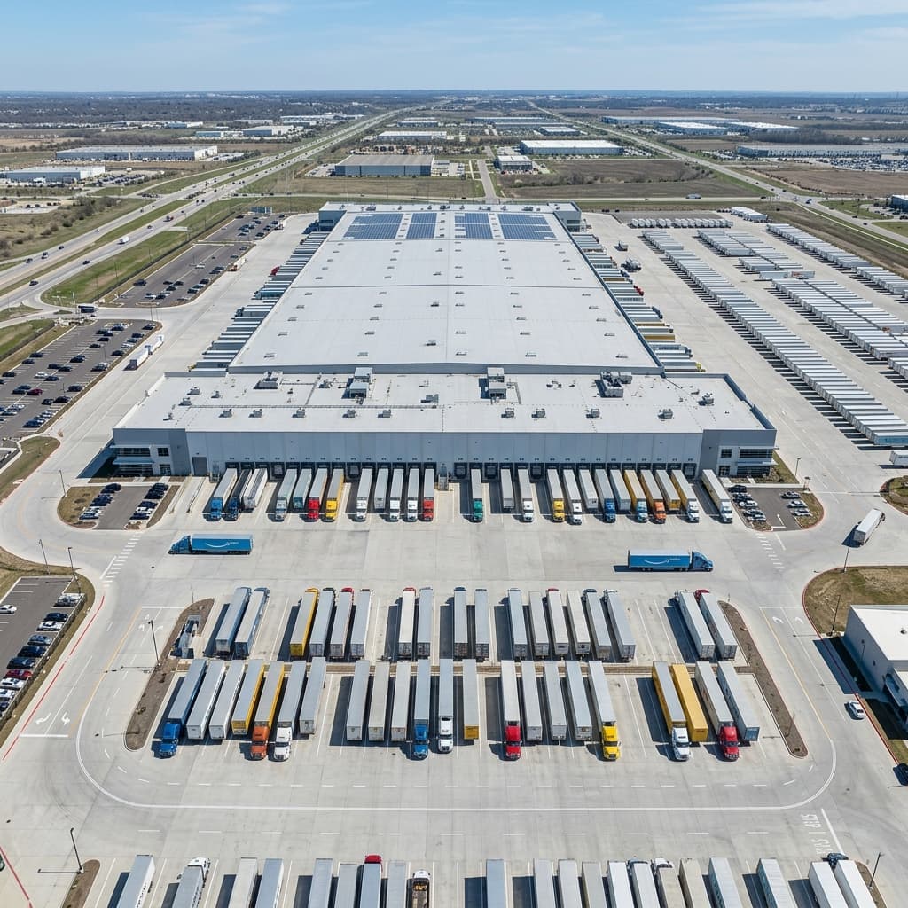 Cargo terminal loading bays top-down